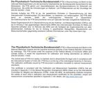 Coriolis PtB Kalibrierergebnis